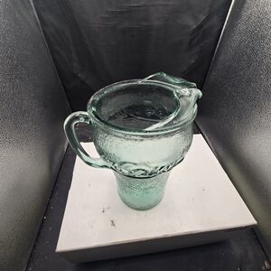 Coca Cola Textured Glass Pitcher - Aqua
